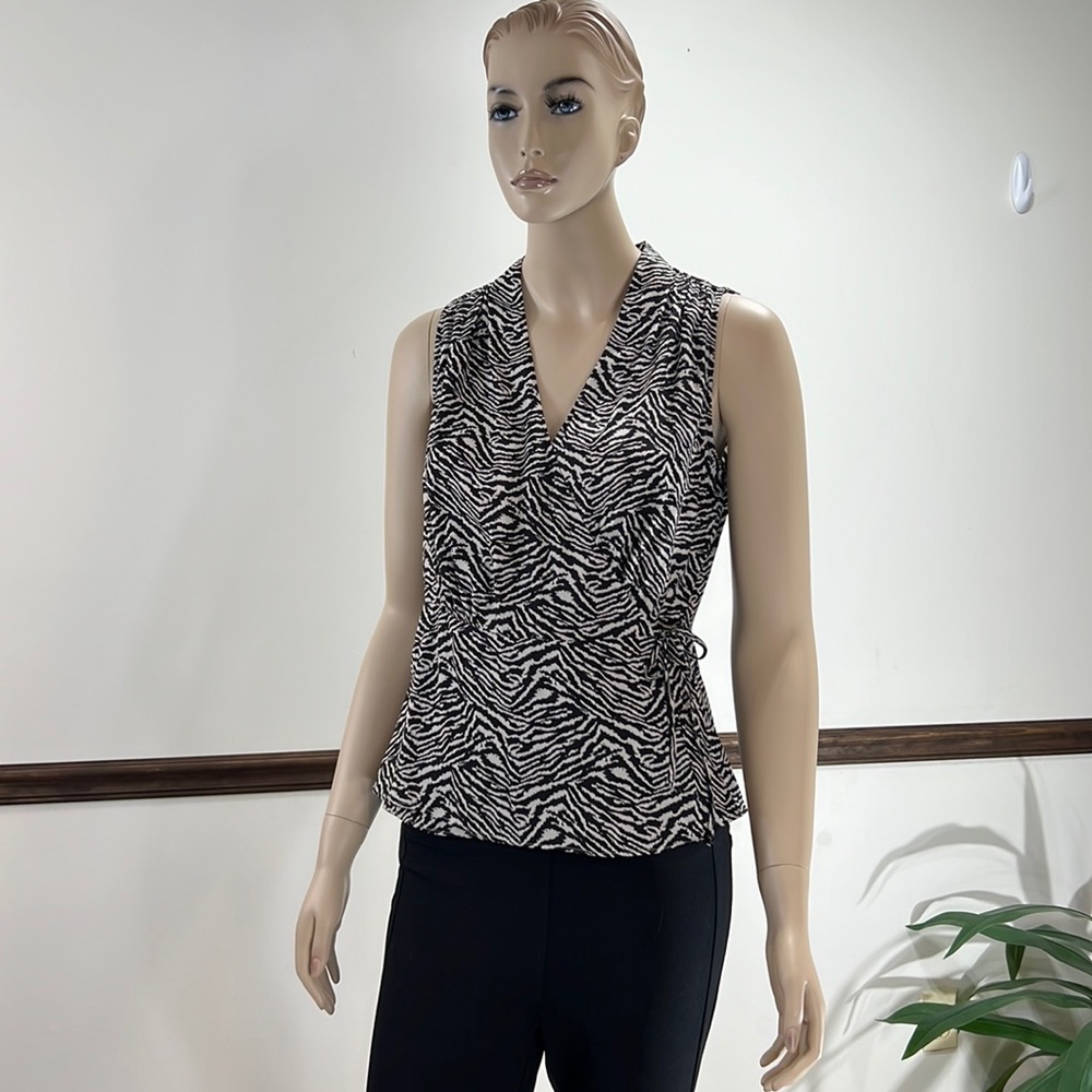 Banana Republic sleeveless wrap top.